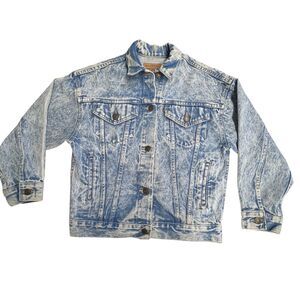 Vintage Levi's Trucker Jean Jacket 80's Acid Wash Blue Denim Medium
